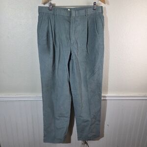 Men’s Vintage Lands’ End Light Blue Cotton Corduroy Cuffed Pants Size 35R